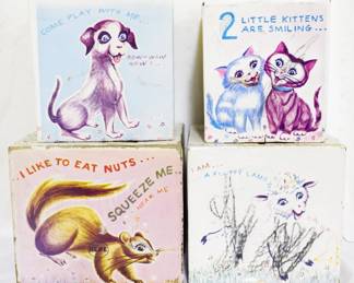 2646 - 4 Children's Boxes, Colored On
