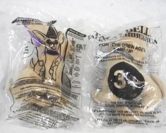 597 - Lot of 2 Taco Bell Chihuahua Toys (New in Bags)
