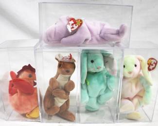231 - Lot of 5 Beanie Babies in Plastic Cases should be most w/ error tags
