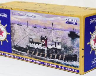 1 - 2001 Ertl Collectibles Texaco Tugboat Bank w/ box
