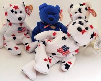 4006 - 4 TY Beanie Babies w/ error tags 1 - 1998 Clubby Bear 3 - 1997 Glory Bears
