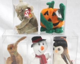 234 - Lot of 5 Beanie Babies in Plastic Cases should be most w/ error tags
