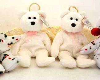 5813 - 4 TY Beanie Babies w/ error tags 2 - 1998 Halo Bears 2 - 1998 Holiday Teddy Bears

