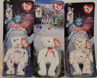 308 - TY Glory & Maple the Bears Beanie Babies sold w/ Happy Meals
