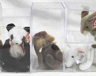 239 - Lot of 5 Beanie Babies in Plastic Cases should be most w/ error tags

