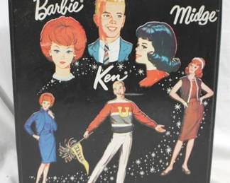 220 - 1964 Barbie Doll Case w/ Dolls and Clothes 10.5" x 13"
