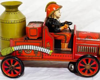 1976 - Vintage Tin Toy Firetruck 7x9x5
