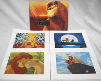 614 - Lion King 4 pc. Lithograph Set - 11" x 14"
