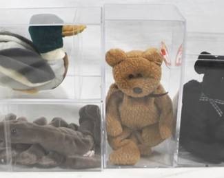 240 - Lot of 6 Beanie Babies in Plastic Cases should be most w/ error tags
