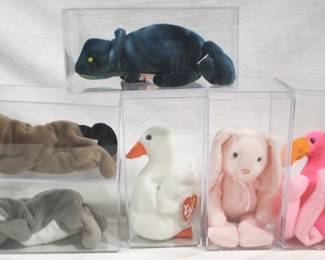208 - Lot of 6 Beanie Babies with Plastic Cases should be most w/ error tags
