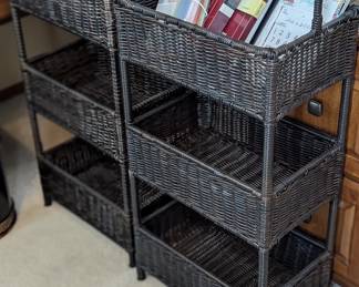 3-tier rattan wicker storage shelves