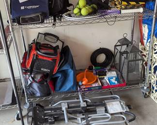 Soft sided coolers, outdoor lanterns, bike rack