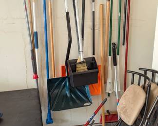 Shovels, brooms, mops