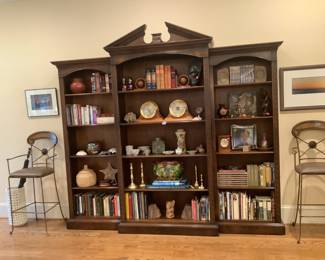 Handsome Bookshelf and Bistro Chairs