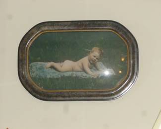 old bubble frame w/baby pic