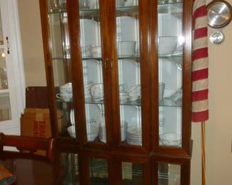 Nice small vintage Mahogany China Cabinet..unique with glass bottom