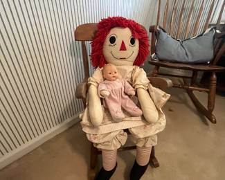 Adult and children rockers and ragdolls 