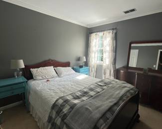 Full bedroom of furniture - bed, nightstands and bureau 