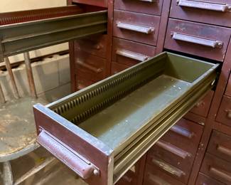 Early - 1900s Hamilton 36 drawer metal cabinet  / antique 