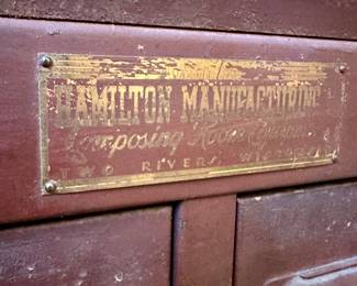 Early - 1900s Hamilton 36 drawer metal cabinet  / antique 