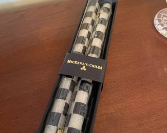 Mackenzie Childs Courtly Check taper candles