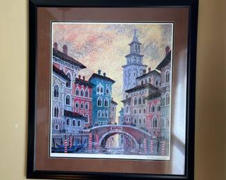 Anatole Krasnyansky custom framed print "Venice Yellow Sunset"