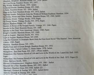 William Faulkner Book Collection 