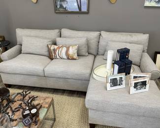 TCS custom order NEW sectional with right side chaise, very comfortable, new, fiber guard. $5000