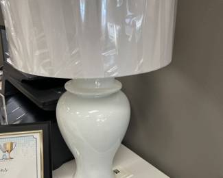 Beautiful white lamp with lucite base $250