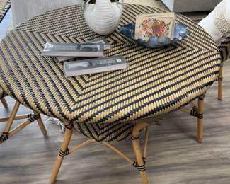 Indoor/outdoor, all weather, high quality round table and two armless chairs $500. NEW