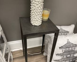 Pair of Italian metal side tables. $400 for pair