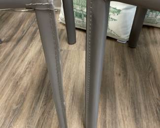 Interlude LEATHER  dinning chairs (4) with leather wrapped legs.  $250 each NEW 