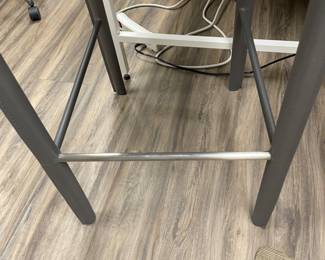 Interlude LEATHER bar chairs (2), with leather wrapped legs and chrome.  $350 each NEW