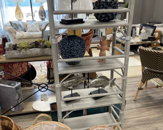 Silver painted bamboo shelvinG $SOLD