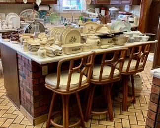 Rattan bar stools, kitchen ware