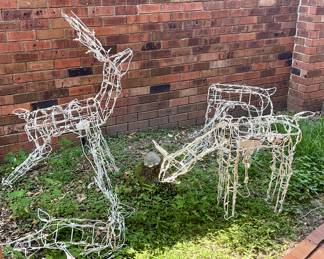 Christmas lighted deer yard display pieces