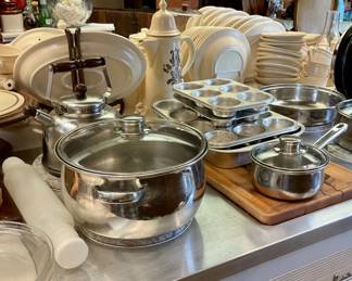 Stainless steel pots, and bakeware