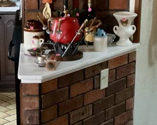 Bar ware , red fondue pot