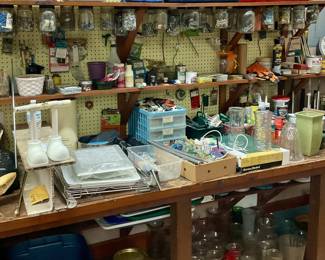 Ice chest were pulled by family vases, hardware, miscellaneous