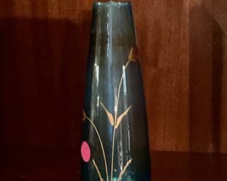 Mid century hand blown cut Crystal vase