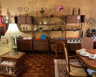 Modular mid century shelving unit