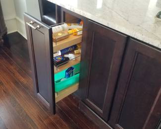 Base cabinet detail - spice rack in island