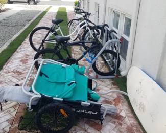 Bike rack (owners keeping bikes); beach chairs