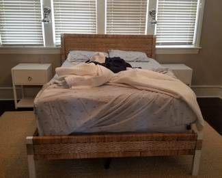 Stylish queen bed with contemporary nightstands