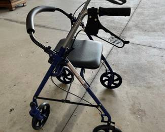 Blue Four-Wheel Walker