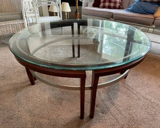 Glass Wood Coffee Table