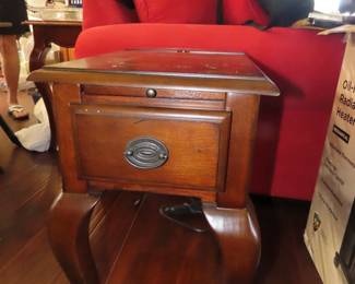 End table with power outlets.