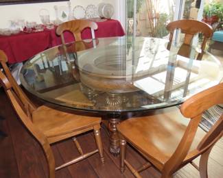 Dining table and chairs.