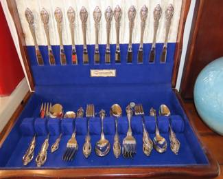 Silver plate flatware set.