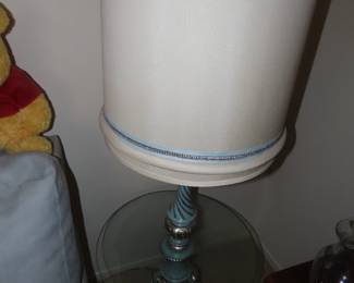 Vinatge table with lamp.